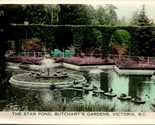 Vtg Postcard RPPC The Star Pond Butchart Gardens Victoria BC Unused Gowe... - $4.90