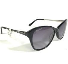 Bebe Sunglasses BB7178 SHINE BRIGHT 001 JET Black Silver Round w/ Purple Lenses - £29.26 GBP