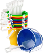 Top Race 6 Pack of 5 Beach Pails Sand Buckets and Shovels Toy | Pool and Swim - £19.30 GBP