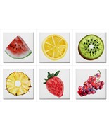 Fruit Ceramic Tiles Set Food Lemon Watermelon Strawberry Set of 6 Backsp... - $1,943.11 MXN
