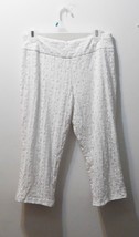 Cato Women&#39;s Cropped Capri Pants - Size 8 - White Floral Lace Fully Lined - £9.39 GBP
