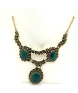 Vintage Sterling Signed Israel Vermeil Art Deco Eilat Stone Bib Necklace... - $5,550.95 MXN