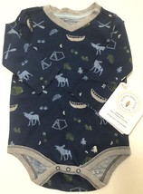 Burt&#39;s Bee Baby Boy&#39;s Organic Cotton Long Sleeve Wilderness Bodysuit Size: 3-6M - £9.43 GBP