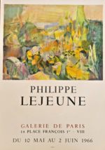 Philippe Lejeune - Poster Original Exhibition -mourlot-galerie de Paris - 1966 - £125.17 GBP