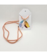Iridescent Feather Necklace - Coral - $3.00