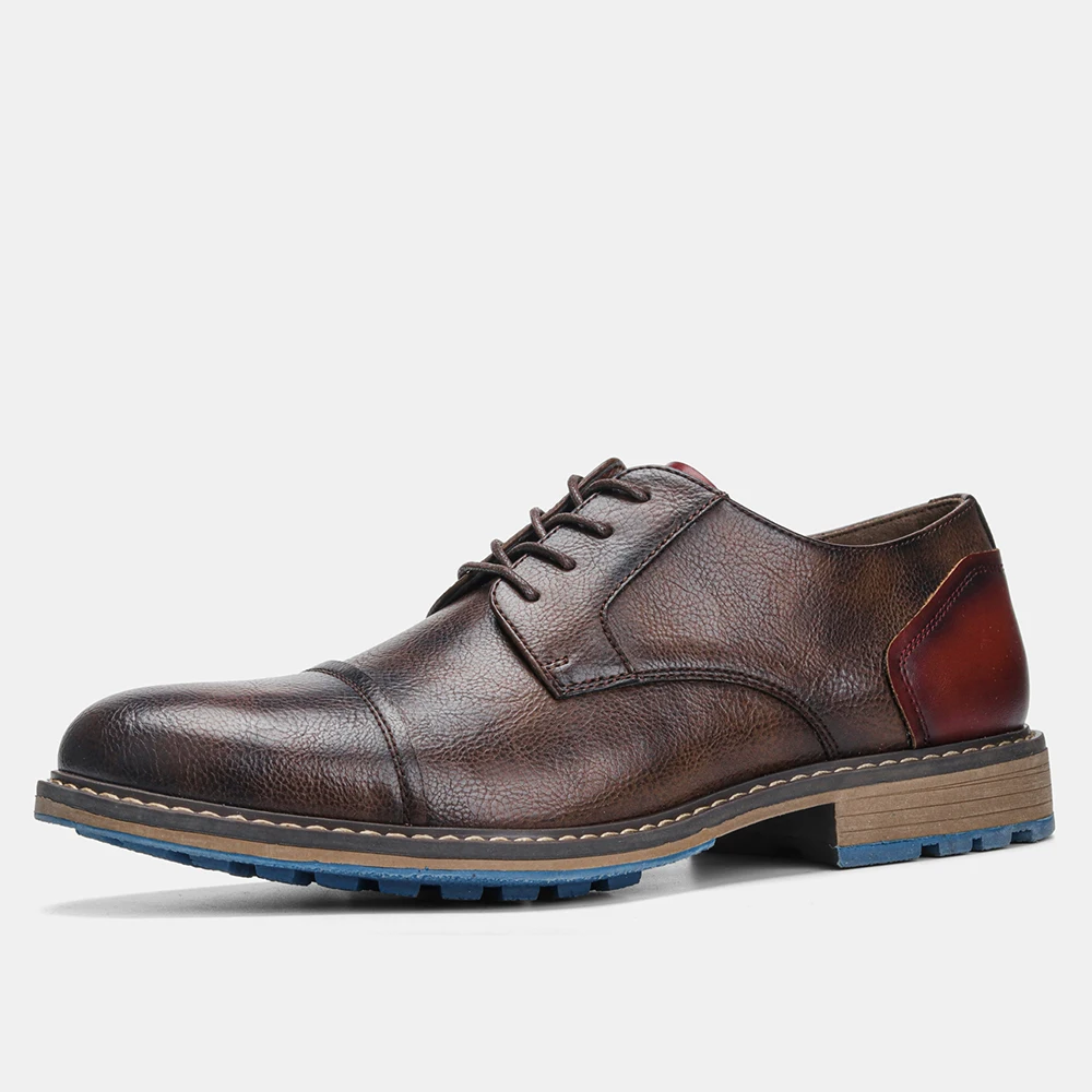 Retro Men&#39;s Derby Shoes New Men Casual shoes Fashion Men Leather Shoes #... - $46.51