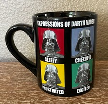 Star Wars Expressions Of Darth Vader Black Coffee Mug Cup Ceramic 14 Oz - £7.87 GBP