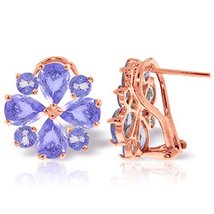 Galaxy Gold GG 14k Rose Gold Tanzanite French Clip Flower Earrings - £562.58 GBP