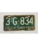 1964 Ohio Truck License Plate 3 G 834 - $23.76