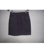 New! Levi&#39;s Dark Denim Blue Black Jean Skirt w/ Frayed Hem 29 Made In Sp... - £11.10 GBP