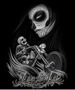 LIVE THE LIFE BIKER LADY FACE MOON BLACK TEE SHIRT SIZE XXL men women ad... - $9.02 CAD