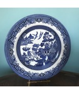 1 Vtg CHURCHILL BLUE WILLOW 10 1/4 DINNER PLATE STAFFORDSHIRE ENGLAND (5... - $13.58 CAD
