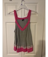 kensie Pink with Grey &amp; White Stripe Cami and Lace- Women&#39;s Size XL - $17.93 CAD