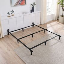 7" Twin/Full/Queen Size Adjustable Metal Bed Frame, Black, Box Spring Re... - $121.48