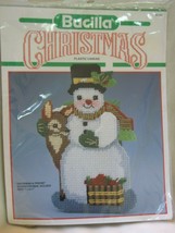 Bucilla Christmas Plastic Canvas Snowman and Friend Doorstop/Mail Holder 61103 - $49.49