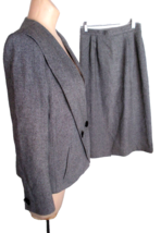 KASPER SKIRT  SUIT Double Breasted Blazer Gray Check Business Wear Size 8 - £14.78 GBP