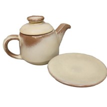 Vtg Frankoma Pottery Tea Pot  w Candle Holder Hand Thrown Westwind Desert Gold - £22.56 GBP