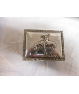 End Of The Trail Jewelry/Trinket Metal Rectangular Box &amp; Wood Insert USED - $363.96 MXN