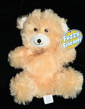 Greenbrier Fuzzy Friends Teddy Bear 8&quot; Light Orange Peach Plush Stuffed Bow NEW - £7.61 GBP