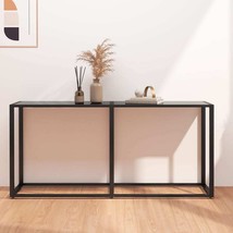 Console Table Black Tempered glass 63.0x13.8x29.7in Simple - $141.99