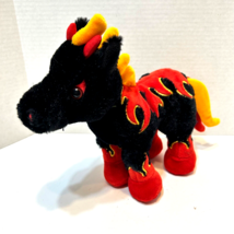 Ganz Webkina Plush Night Mare Horse Red Black Flames HM398 Stuffed Animal 9 inch - £10.09 GBP