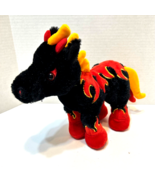 Ganz Webkina Plush Night Mare Horse Red Black Flames HM398 Stuffed Anima... - £9.91 GBP
