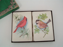 vintage double deck playing cards winter bird design swap cards - £19.69 GBP