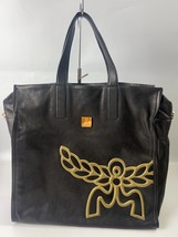 MCM  Leather large tote shopper bag -Blk/Gold - $5,710.75 MXN