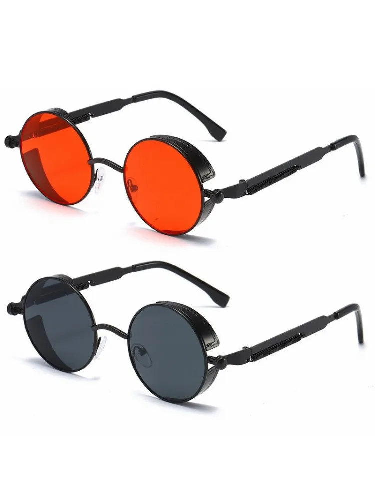 Metal Steampunk Sunglasses Men Women Fashion Round Glasses Brand Designe... - $171.34 MXN
