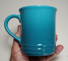 Le Creuset Caribbean Blue Teal Ceramic Stoneware Mug 14 Oz. Coffee Tea 4... - $14.80