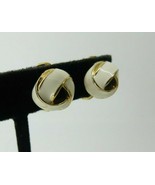 Monet Clip Earrings Luxury White Enamel Smooth Knot Design 11mm High Ope... - £12.56 GBP