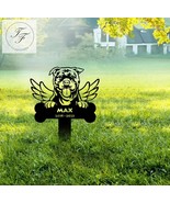 Custom Metal Bulldog Memorial Stake with Wings, Personalized Pet Grave Marker, R - $19.99