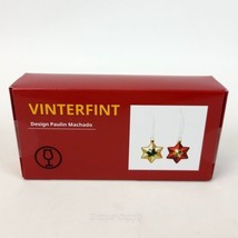 IKEA VINTERFINT Hanging Decoration Glass Flower 2 Pack Red Gold Ornament... - £13.16 GBP