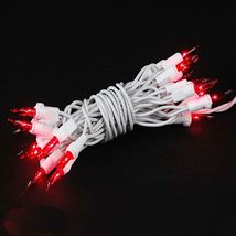 Red White Wire Mini Lights 20 Light 8.5 Ft - £10.45 GBP