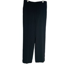 Flat Front Dress Pants 4 Petite Black Fully Lined Pockets Straight Leg - £14.44 GBP