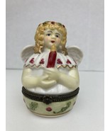 Villeroy &amp; Boch Christmas Angel &amp; Candle Hinged Trinket box 1748 Ornament - $33.90 CAD