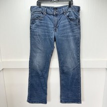 Silver Jeans Mens 38x32 Blue Zac Relaxed Fit Straight Leg Stretch Denim ... - $33.99