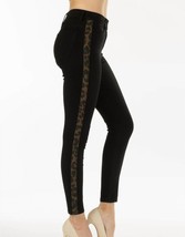 Kancan Women&#39;s High Rise Leopard Striped Jean Black - $38.00