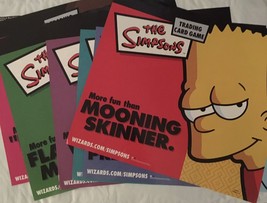 The Simpsons 2002 Trading Card Game Promo Sheets (6) 10 x 11 &amp; Decal (1) 9 x 12 - £36.56 GBP