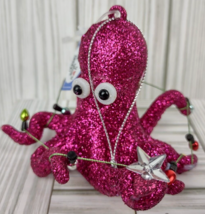 Octopus Christmas Tree Ornament Hanging Glittery Holiday Ocean Sea Animal Decor - £9.67 GBP