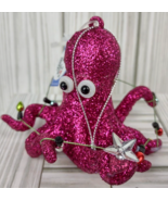 Octopus Christmas Tree Ornament Hanging Glittery Holiday Ocean Sea Anima... - £9.43 GBP
