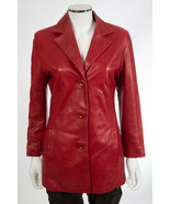 RARE Hoban North Beach Leather Paris Red Plonge Jacket sz 6 $1950 - $175.00