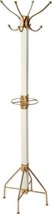 Coat Rack Stand Rustic 2-Tier Tiered Distressed Gold White Mango Iron - £581.11 GBP