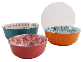 Pioneer Woman ~ Six (6) Piece ~ Melamine Nesting Bowl Set w/Lids ~ FOLK GEO - £35.14 GBP