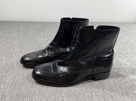 Florsheim Boots Mens Size 12 Black Leather Dress Ankle Side Zip Formal E... - $1,093.40 MXN