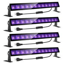 4 Pack 24W Led Black Lights, Blacklight Bars With Plug And Switch, Ip66 ... - £91.78 GBP