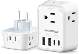 Germany France Travel Power Adapter E F European Schuko Plug Adapter Converter w - £32.95 GBP