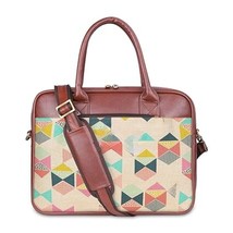 Laptop Bag For Women Printed Handicraft Fabric &amp; Faux Leather Office Bag... - $101.56