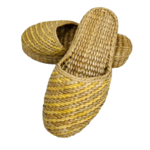 Straw Rattan Wicker Basket Weave Platform Slippers Shoes Indoor S/M Slip On - £19.62 GBP