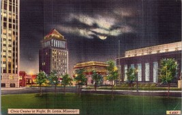 Civic Center at Night St. Louis MO Postcard PC559 - £7.10 GBP